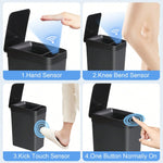 2-Pack Touchless Automatic Trash Cans with Motion Sensor – 2.2 & 4 Gallon