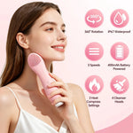 Electric Sonic Facial Cleansing Brush – Rechargeable Waterproof Silicone Face Scrubber