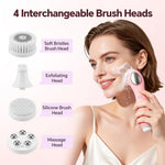 Electric Sonic Facial Cleansing Brush – Rechargeable Waterproof Silicone Face Scrubber