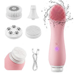 Electric Sonic Facial Cleansing Brush – Rechargeable Waterproof Silicone Face Scrubber