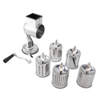 5-Blade Rotary Cheese Grater & Vegetable Slicer – Manual Hand Crank Kitchen Chopper