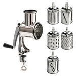 5-Blade Rotary Cheese Grater & Vegetable Slicer – Manual Hand Crank Kitchen Chopper