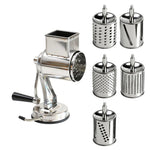 5-Blade Rotary Cheese Grater & Vegetable Slicer – Manual Hand Crank Kitchen Chopper