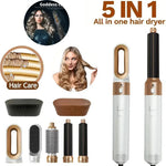 5-in-1 Hair Dryer & Styling Brush – Hot Air Comb, Curler & Straightener