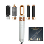 5-in-1 Hair Dryer & Styling Brush – Hot Air Comb, Curler & Straightener