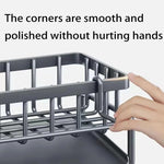 Kitchen Sink Organizer with Tilted Drain Tray – Stainless Steel Sponge & Brush Holder