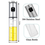 100ml Glass Olive Oil Spray Bottle with Funnel – Refillable Cooking Oil Mister & Dispenser