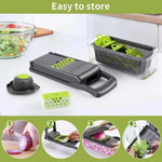 Multifunctional Vegetable Chopper – Food Slicer, Dicer, Grater & Cutter with Stainless Steel Blades