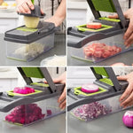 Multifunctional Vegetable Chopper – Food Slicer, Dicer, Grater & Cutter with Stainless Steel Blades